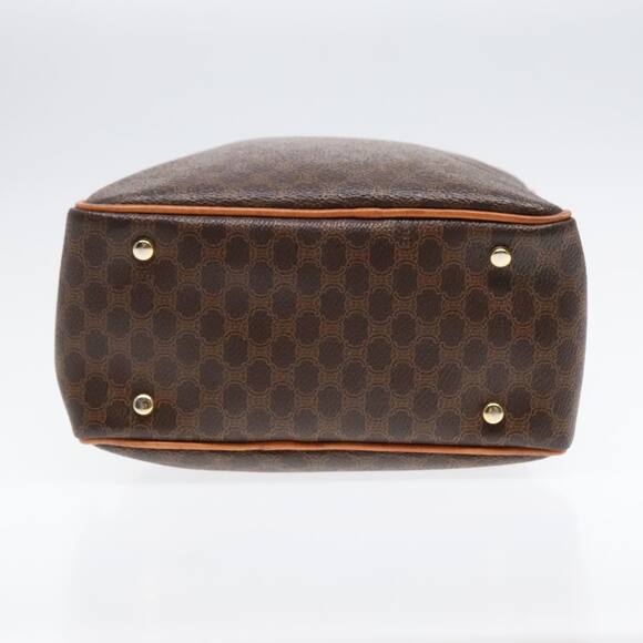 CELINE Macadam Canvas Shoulder Bag Pvc Leather Brown Gold - Picture 9 of 12